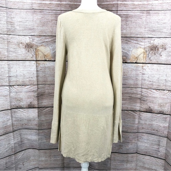 Free People Cream Criss Cross Oversized Knit Tunic Size M - Picture 4 of 7